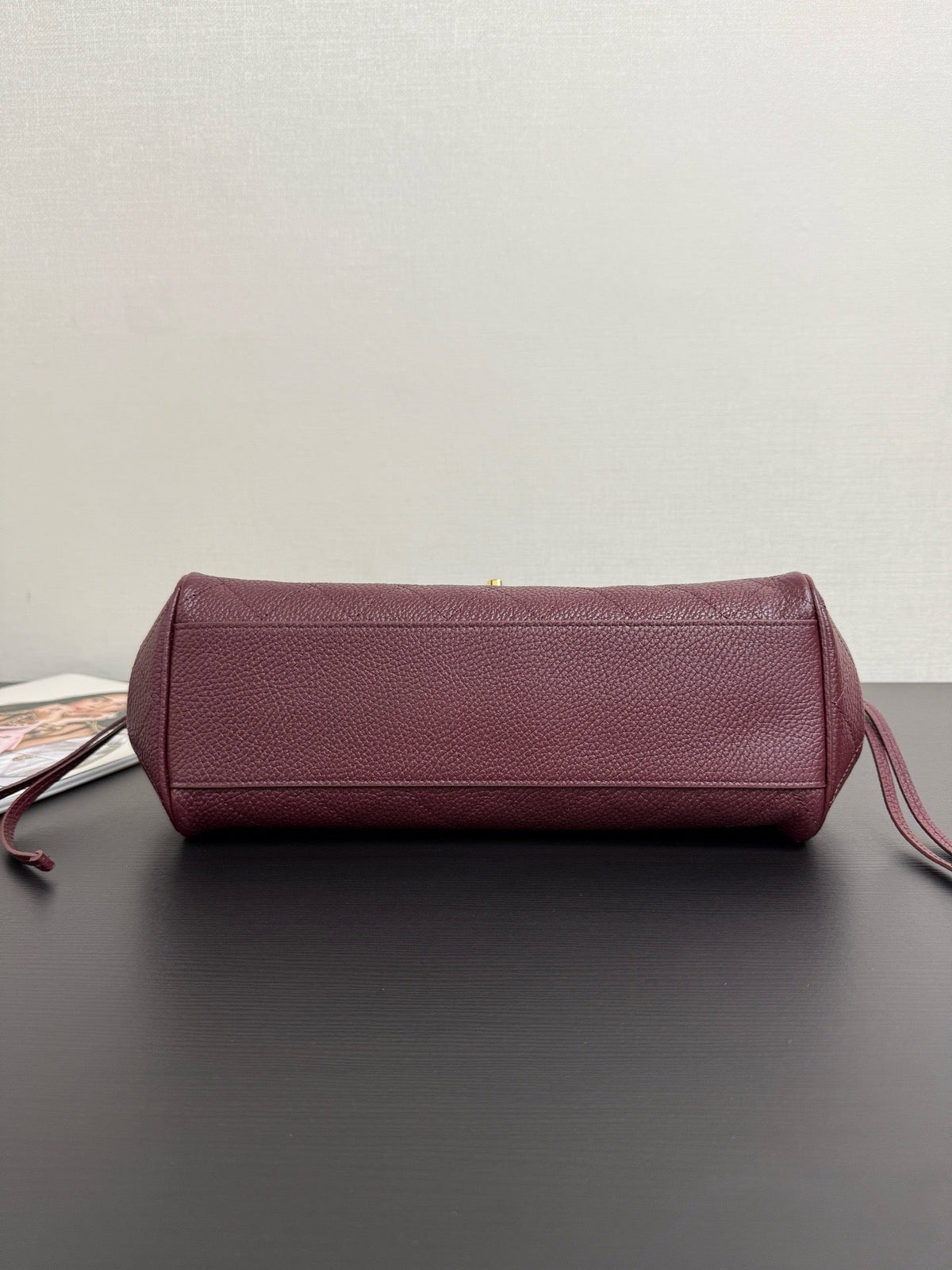 Chanel 2026 East West Bag 31cm Burgundy Grain Leather