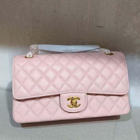 flap bag medium 25 pink caviar ghw