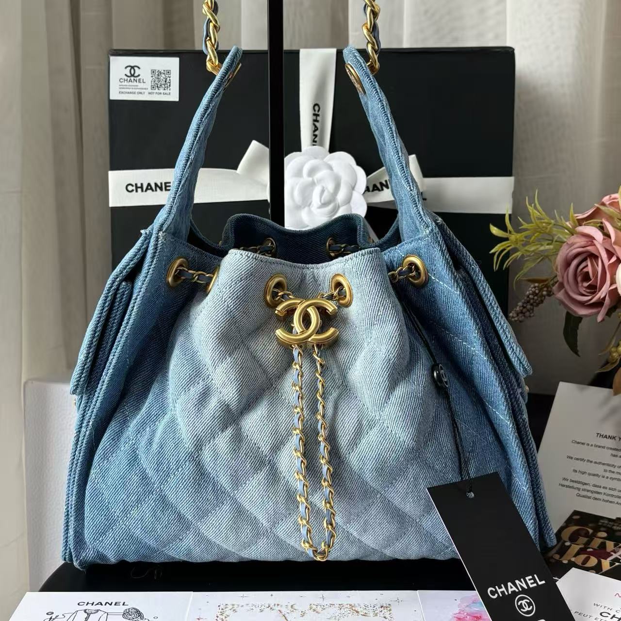 CC 25C Hobo Bags 26cm Blue Denim
