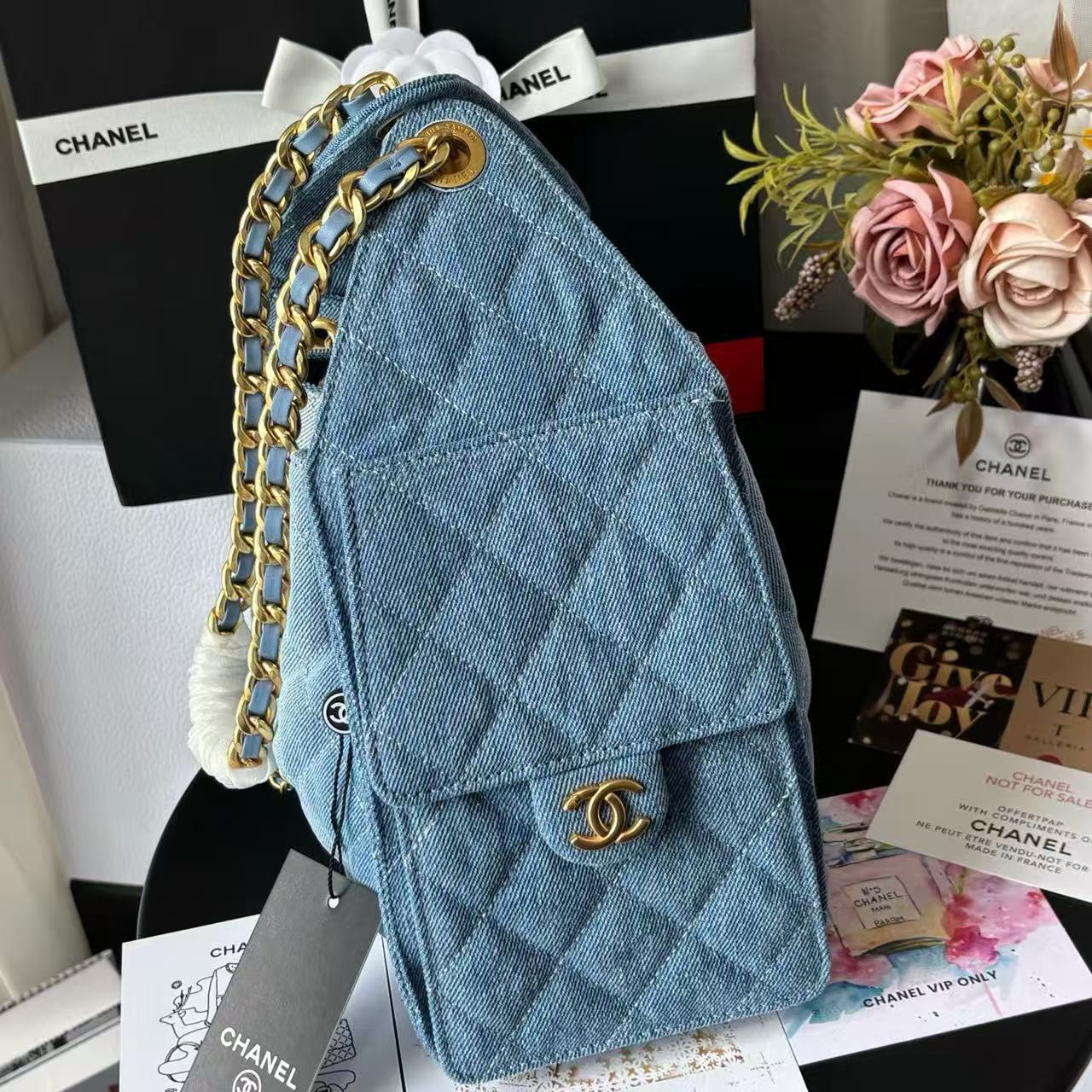 CC 25C Hobo Bags 26cm Blue Denim