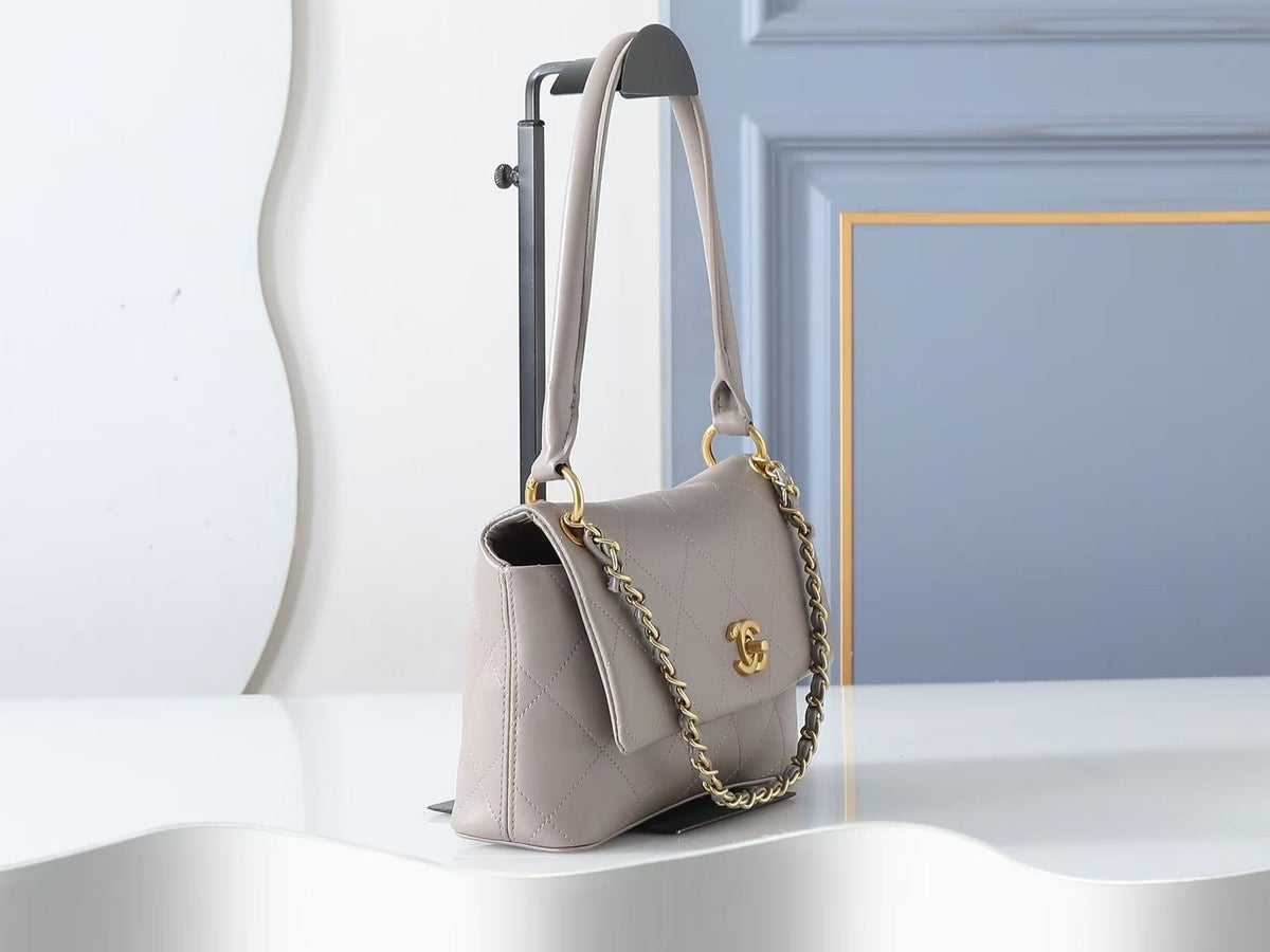 CC CC SS 2026 Pre-collection Large Flap Bag Dark Grey Lambskin