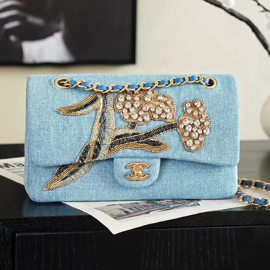 Chanel 2026 Classic 11.12 Bag 25.5cm Denim Leather