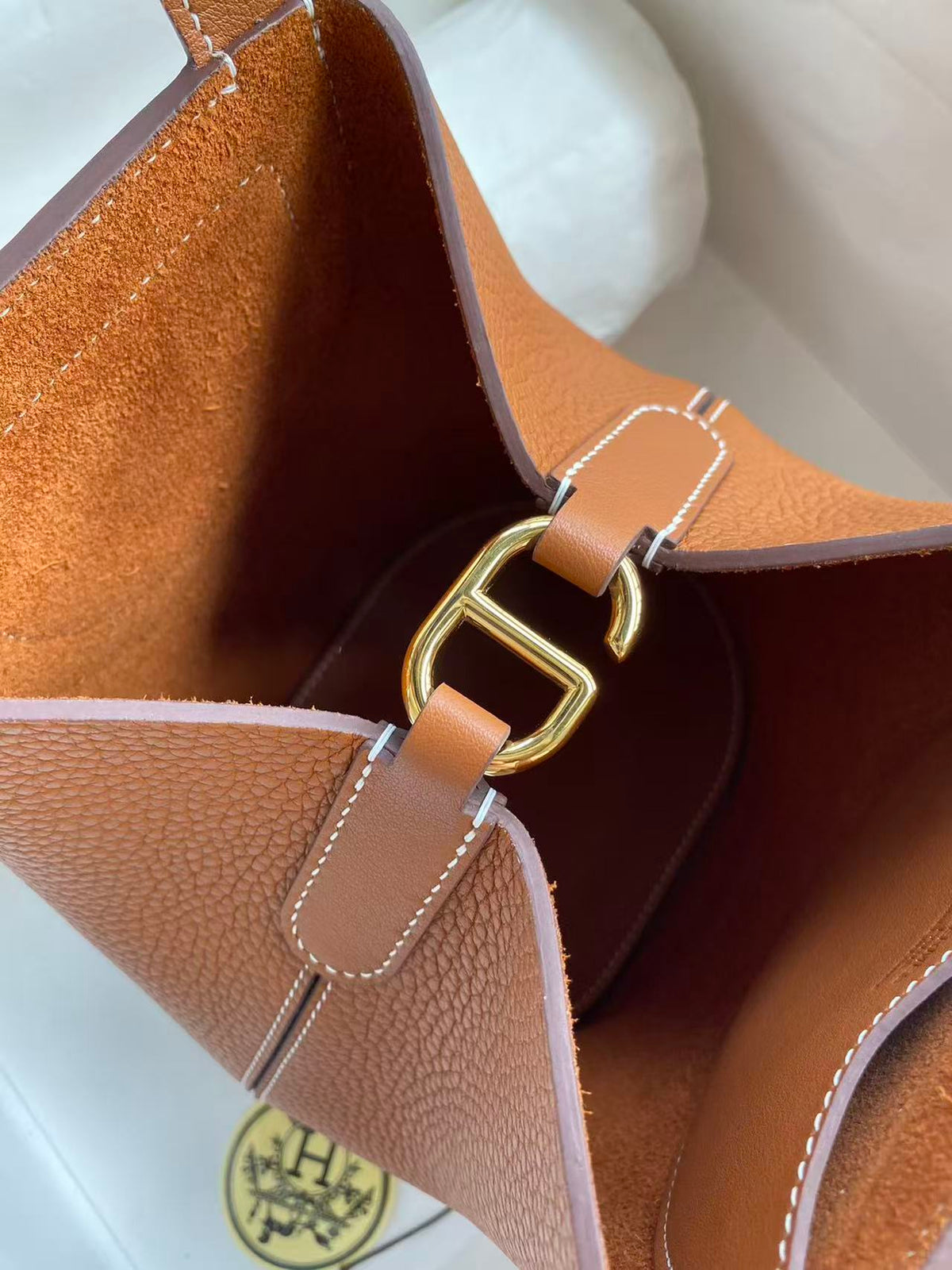 HM Loop Bag 23cm Tan Brown Togo Leather