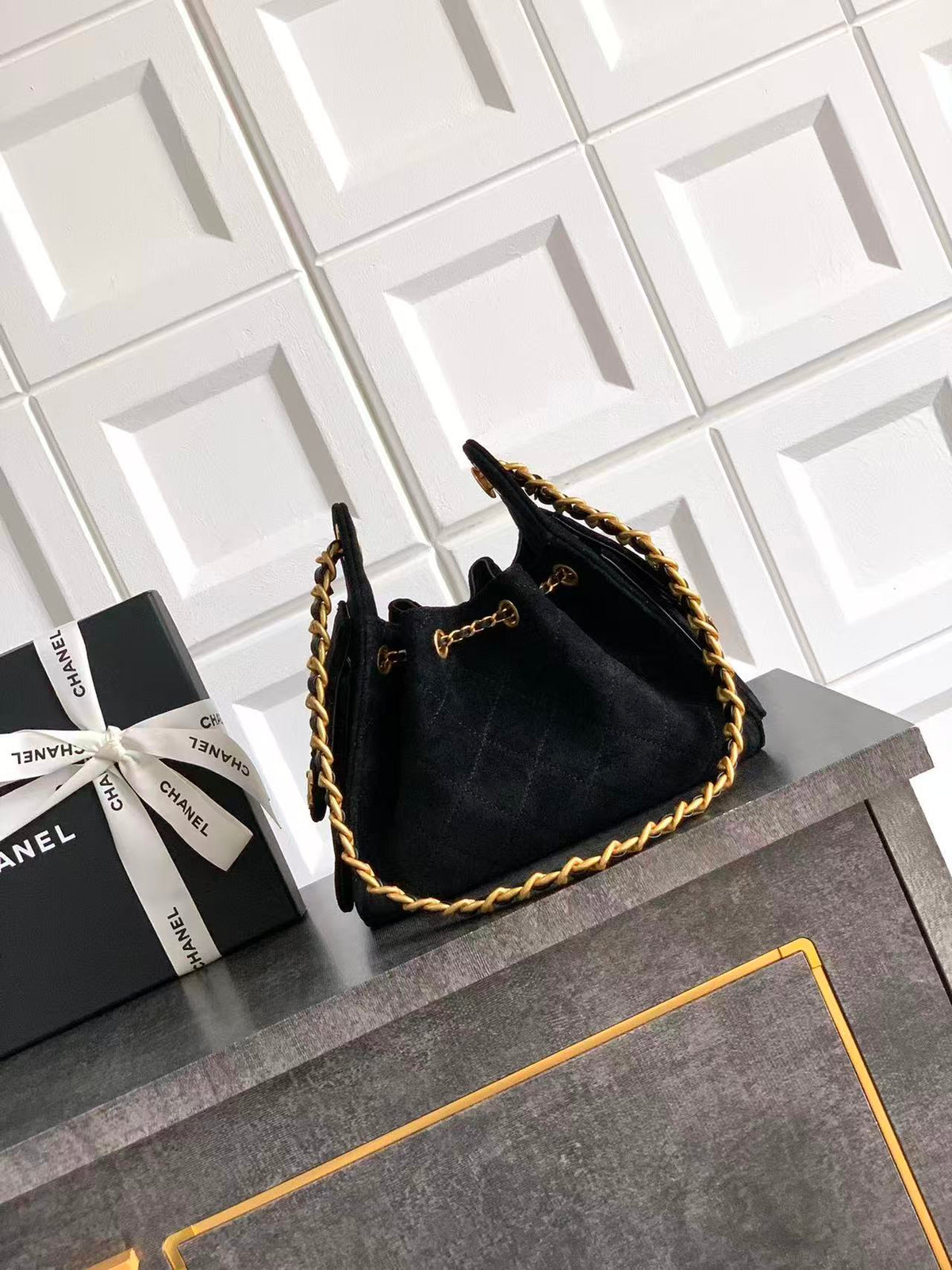 CC 25C Hobo Bag 22cm Black Suede