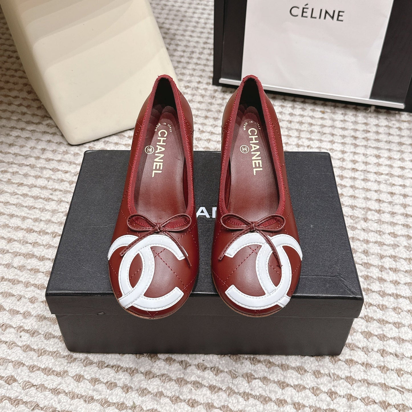 CC 26s Pearl High Heels 5.5cm Burgundy Calfskin