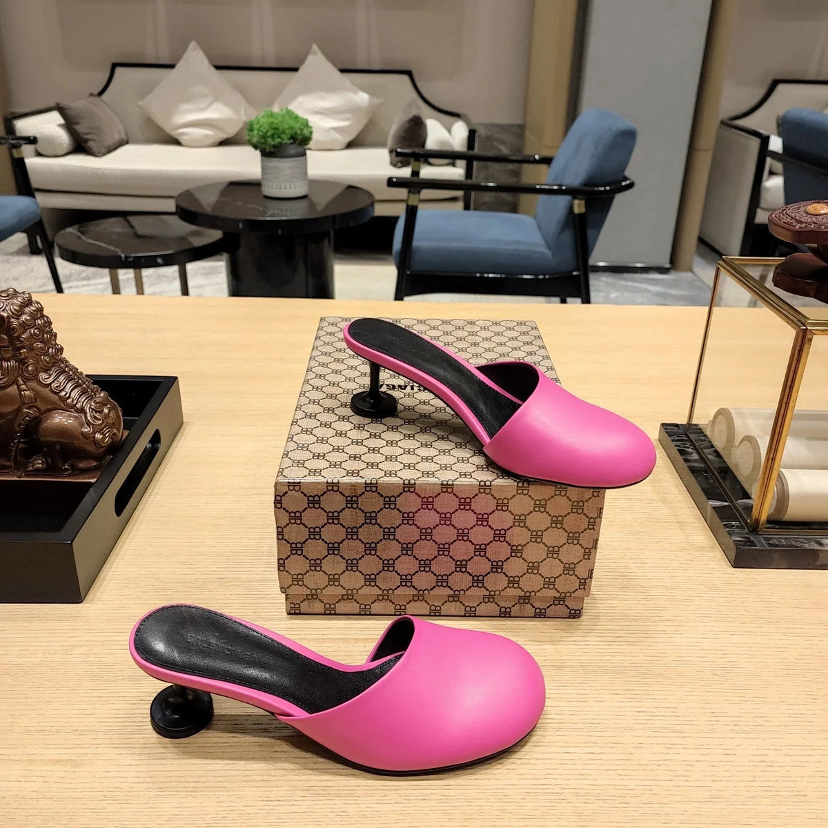 Balenciaga 26s Buckle Flats Sandals Cowhide