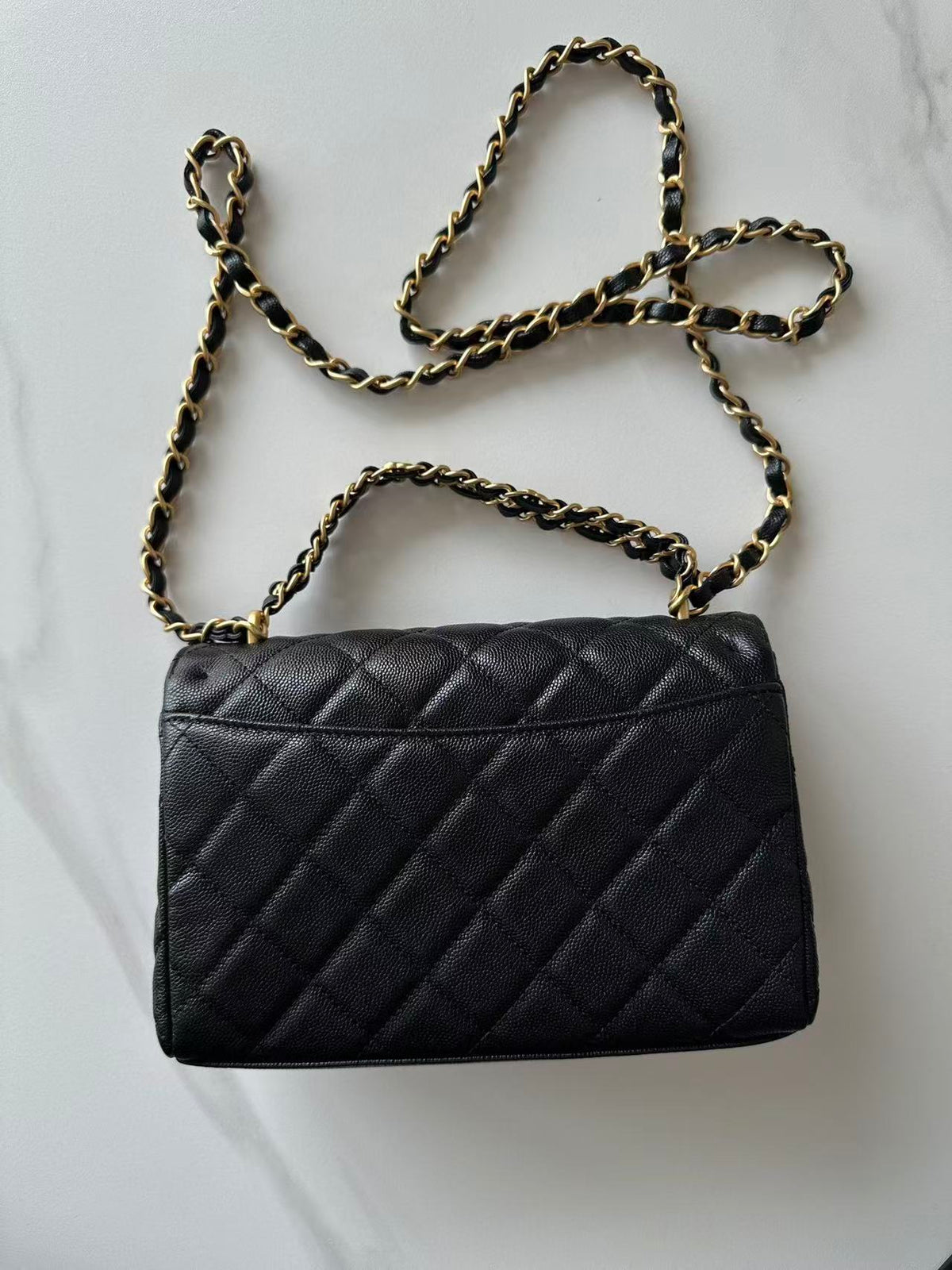 CC AS5240 Flap Bag 22cm Black Caviar Leather