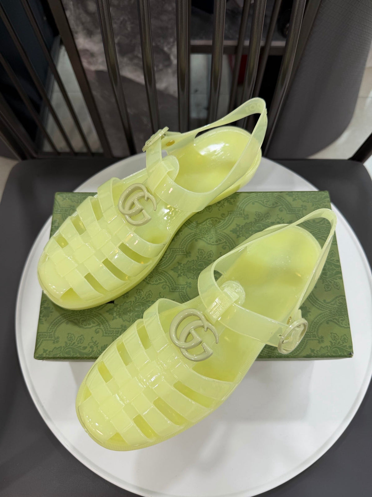 GG Sandals with Double G Light Yellow TPU 818206