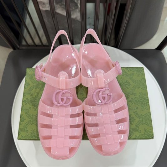 GG Sandals with Double G Light Pink TPU 818205