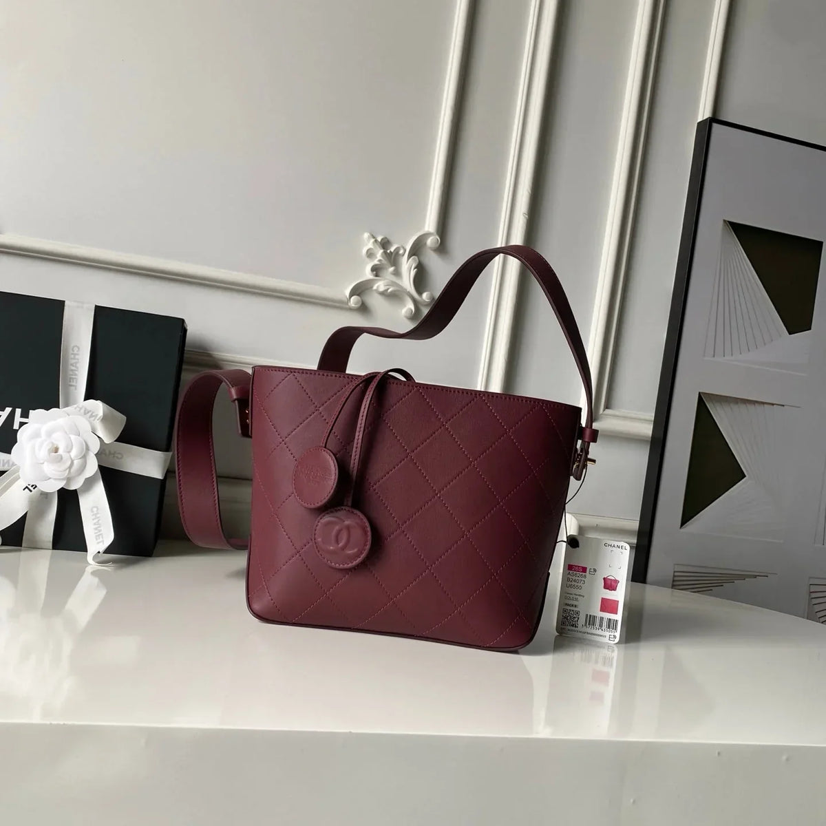 Chanel 2026 Bucket Bag 27.5cm Suede Calfskin