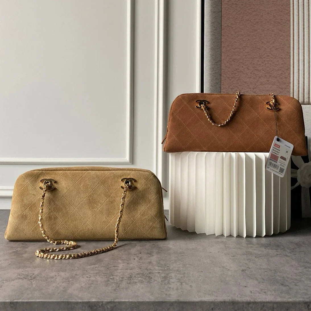 Chanel 2026 Bowling Bag 32cm Suede Leather
