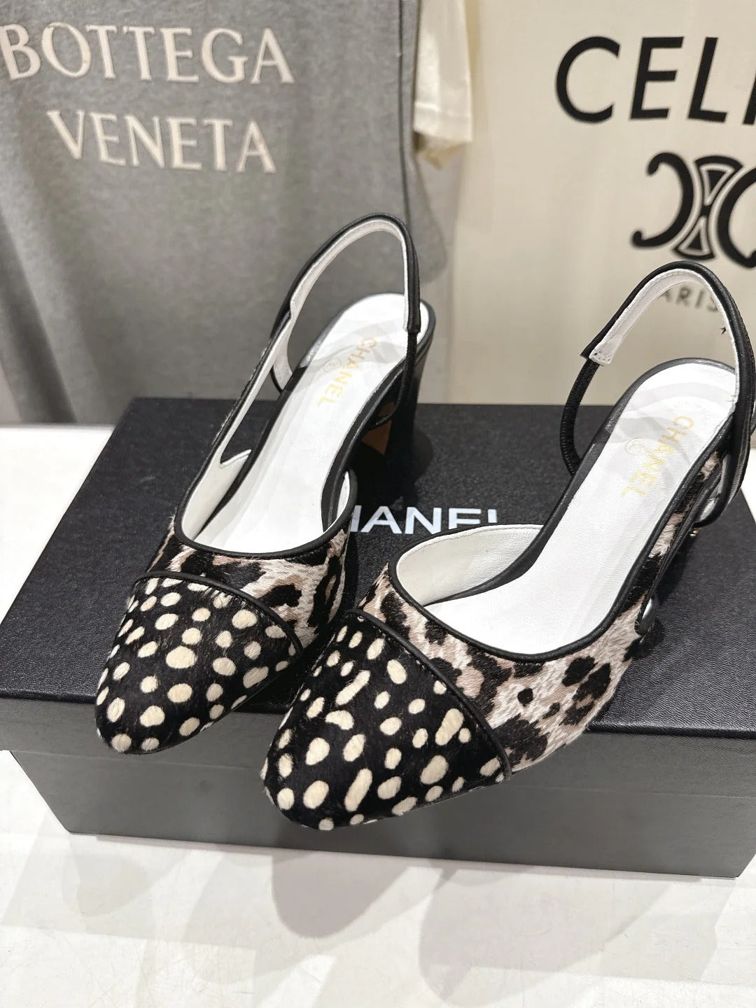 Chanel 2026 Round Toe High Heel Sandal Black Imported Horsehair Sheepskin 713041