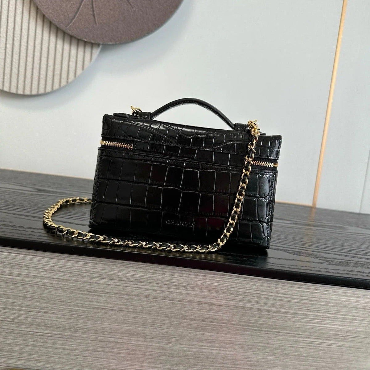 Chanel 2026 Crocodile Embossed Vanity Bag 19.5cm Leather