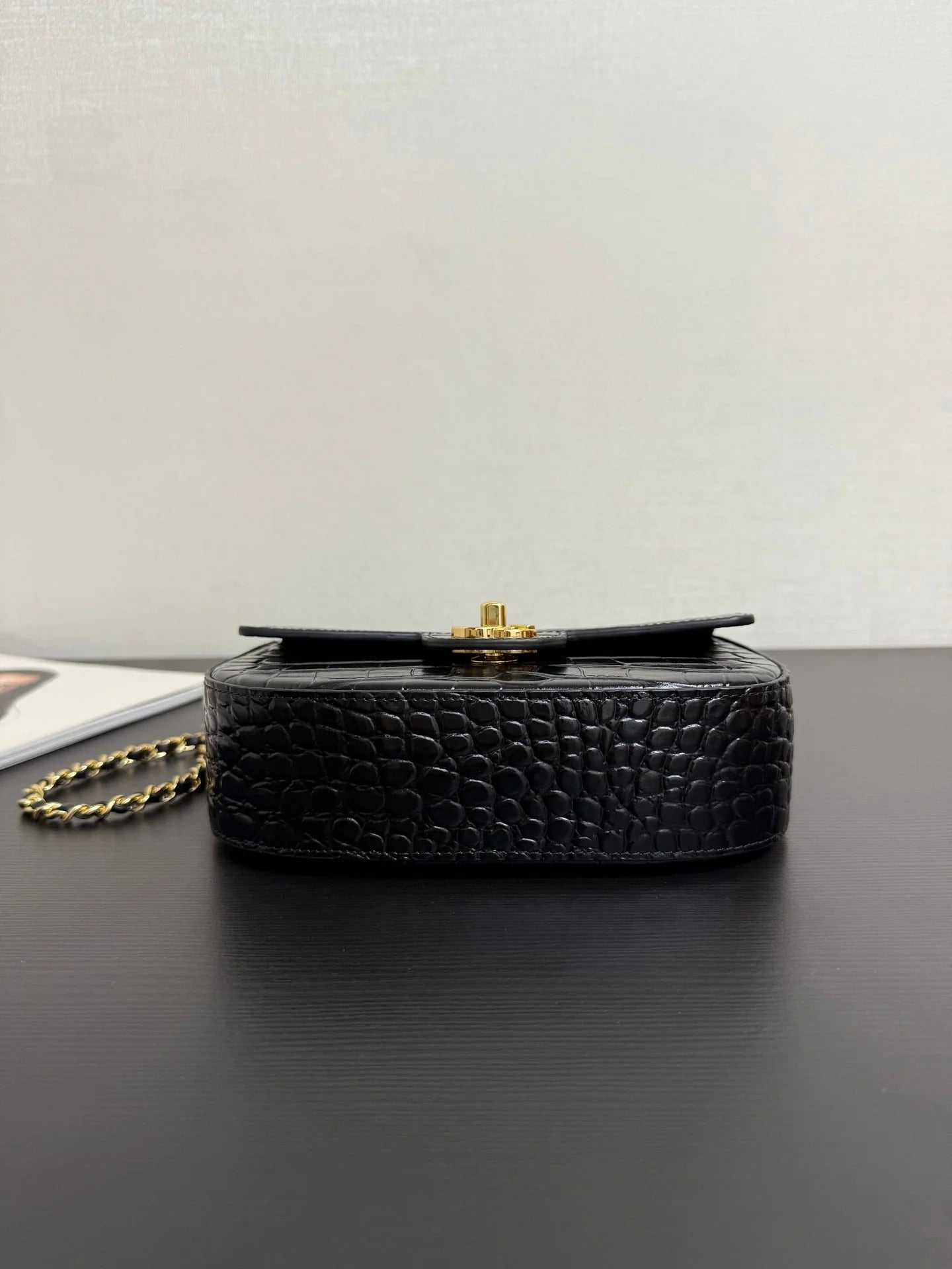 Chanel 2026 Crocodile Embossed Flap Bag 19.5cm Calfskin