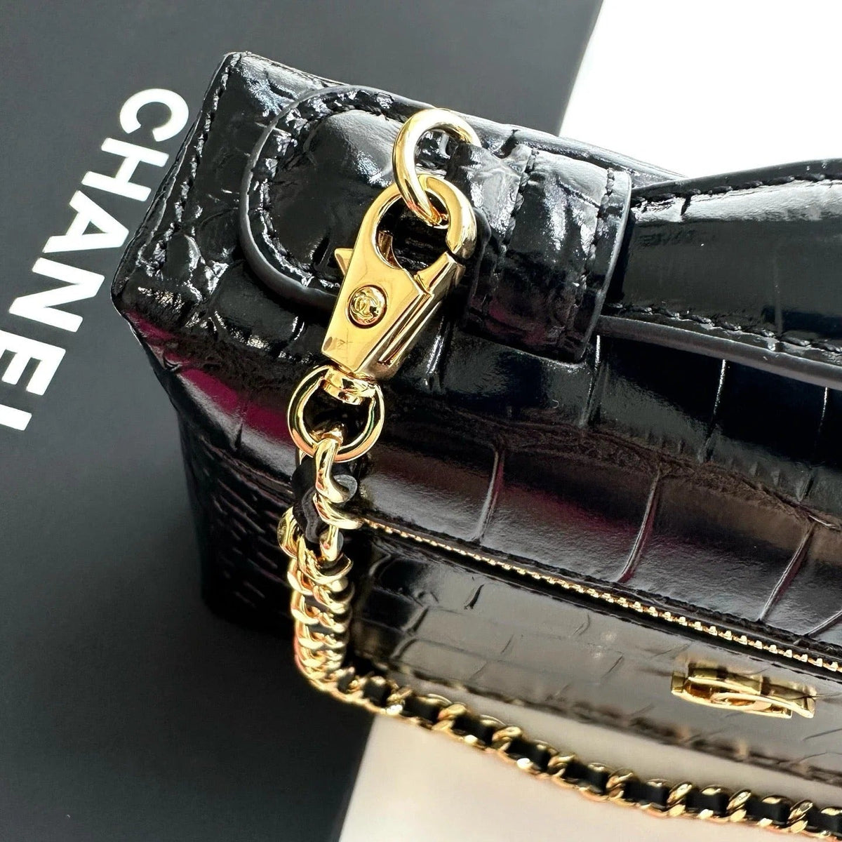 Chanel 2026 Crocodile Embossed Vanity Bag 19.5cm Leather