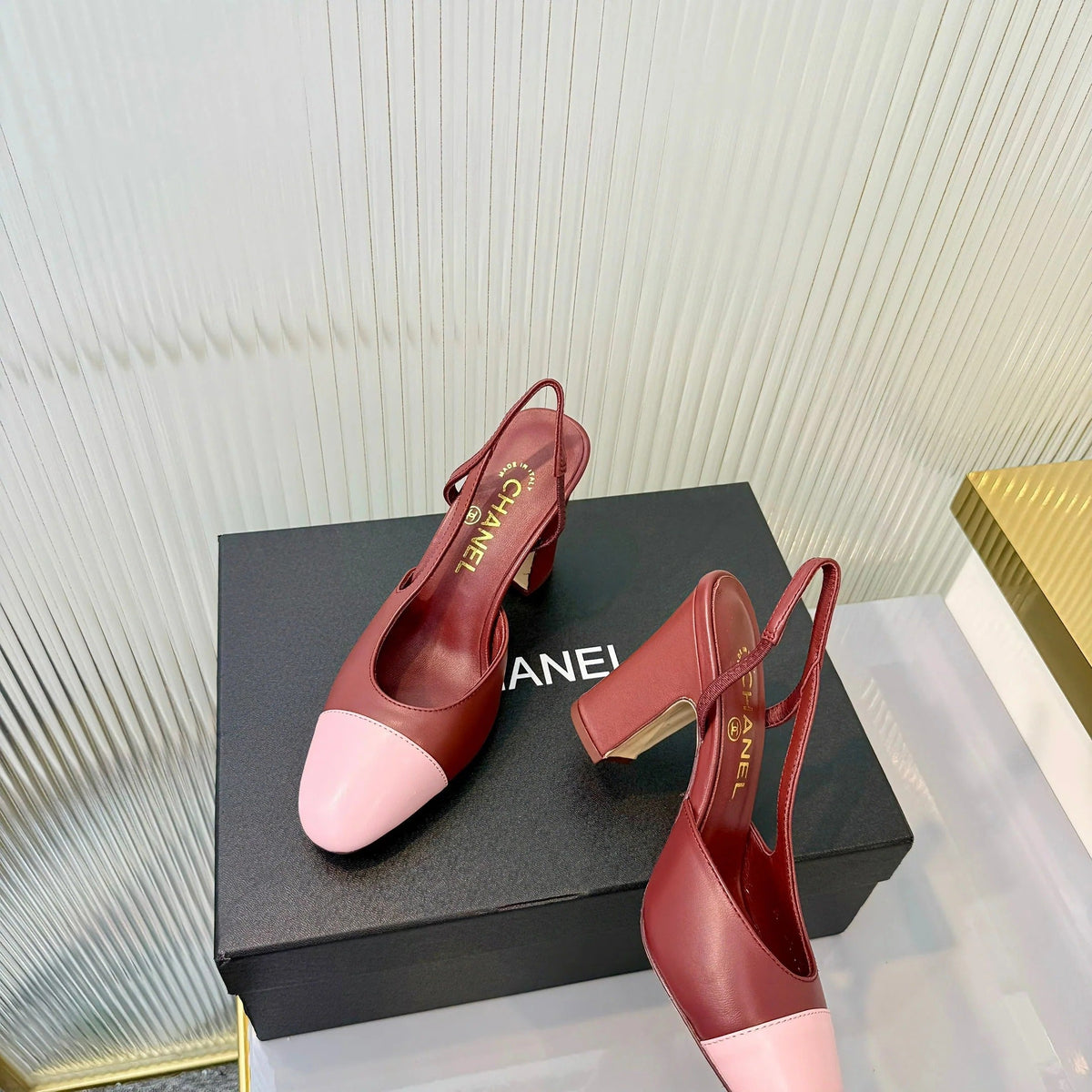 CC 26 Slingback High Heel 9cm Red Pink Lambskin 714017