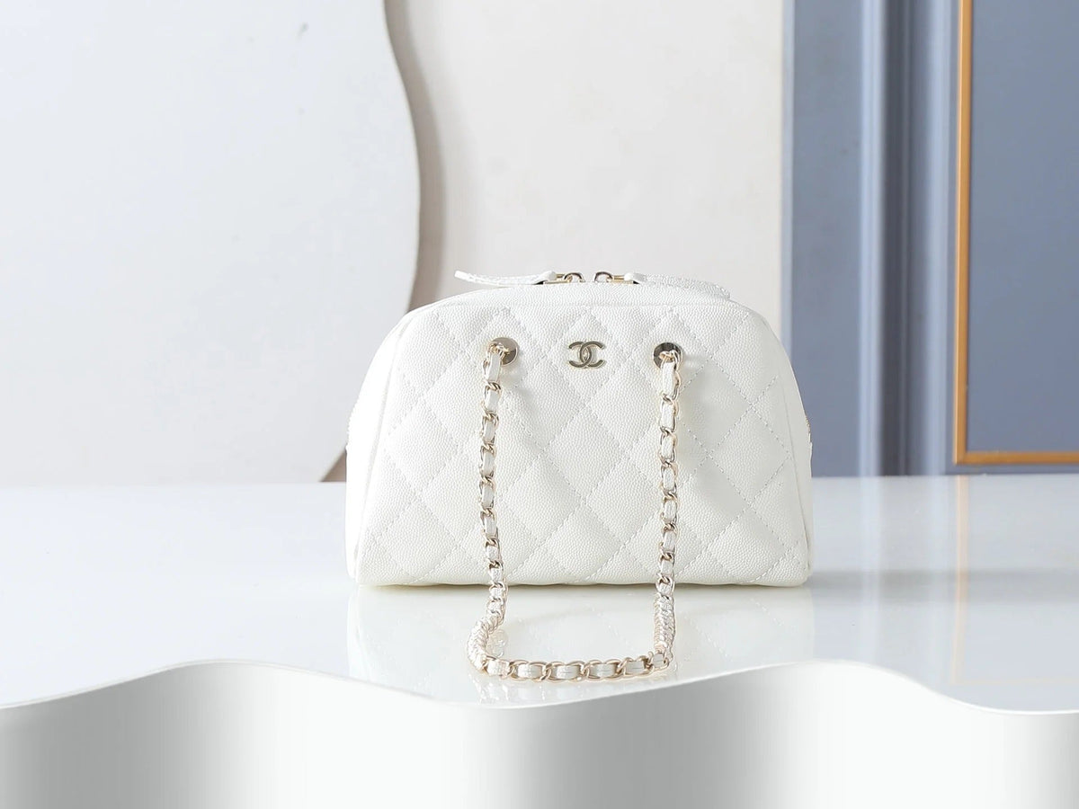 Chanel 2026 Mini Bowling Bag 19.5cm Embossed Calfskin