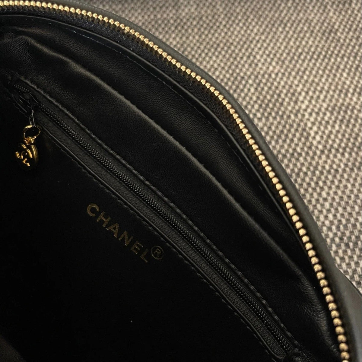 Chanel 2026 Quilted CC Diamond Camera Bag 23cm Black Calfskin
