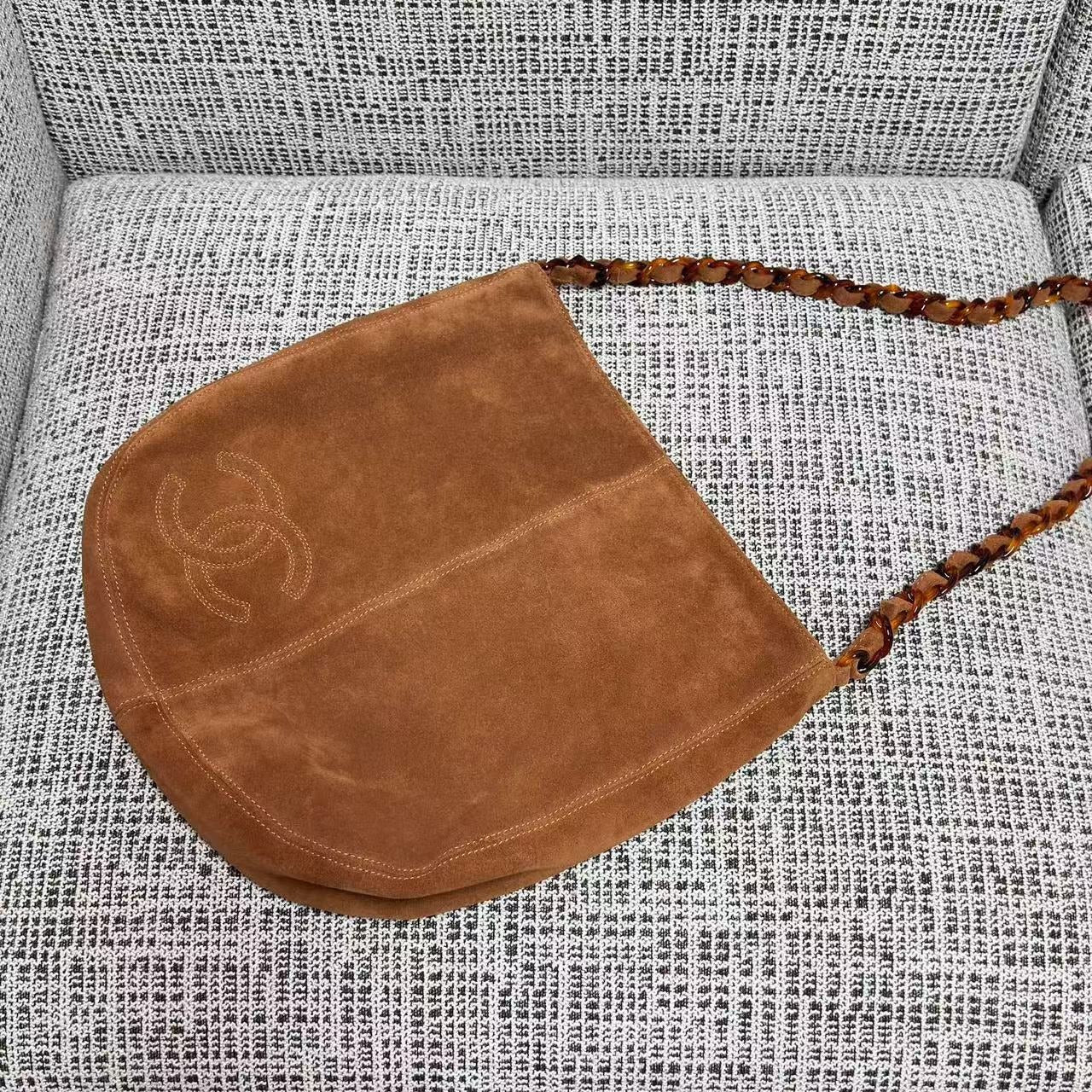 Chanel 2026 Shoulder Bag 33cm Brown Suede