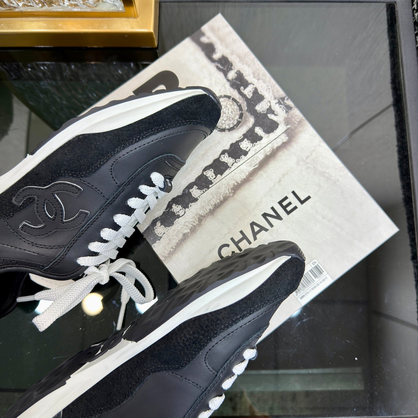 Chanel 2025 Sneaker Black  Cowhite & Suede 507457