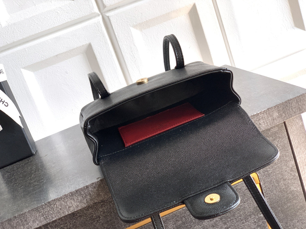 CC 26s Preppy Coco Bag 17cm Black Caviar Leather GHW