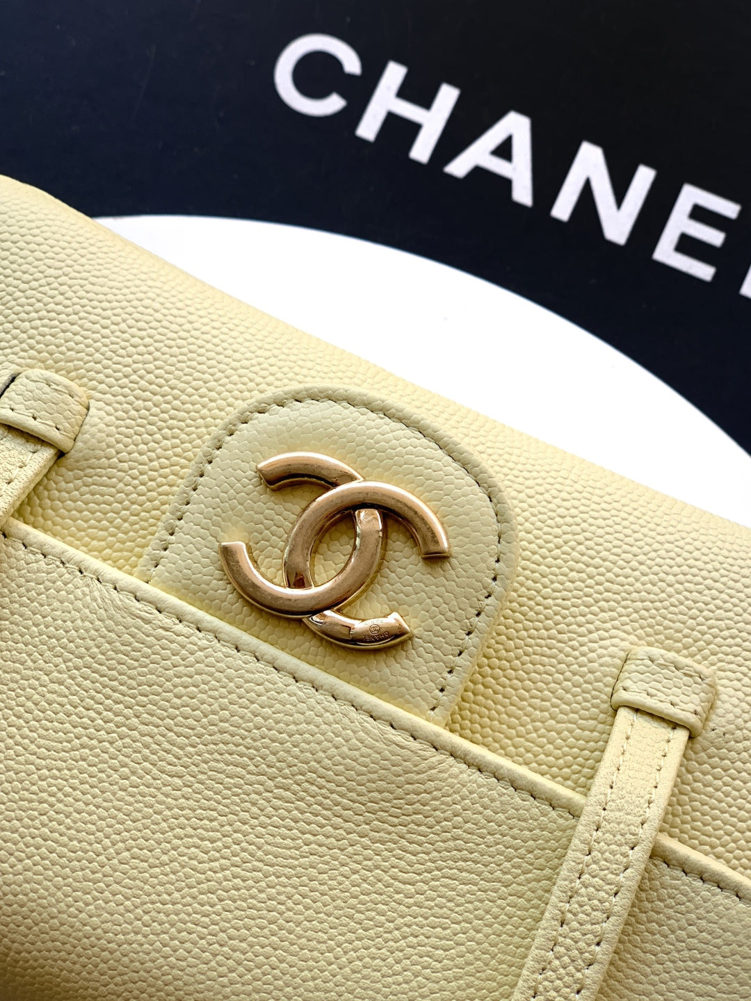 CC 26s Preppy Coco Bag 17cm Lemon Yellow Caviar Leather GHW