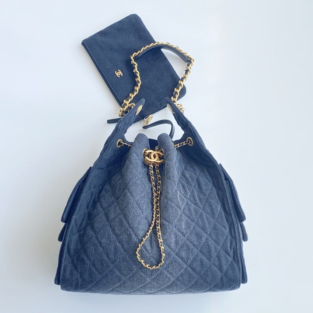 CC 26S Hobo Bags 40cm Dark Blue Denim