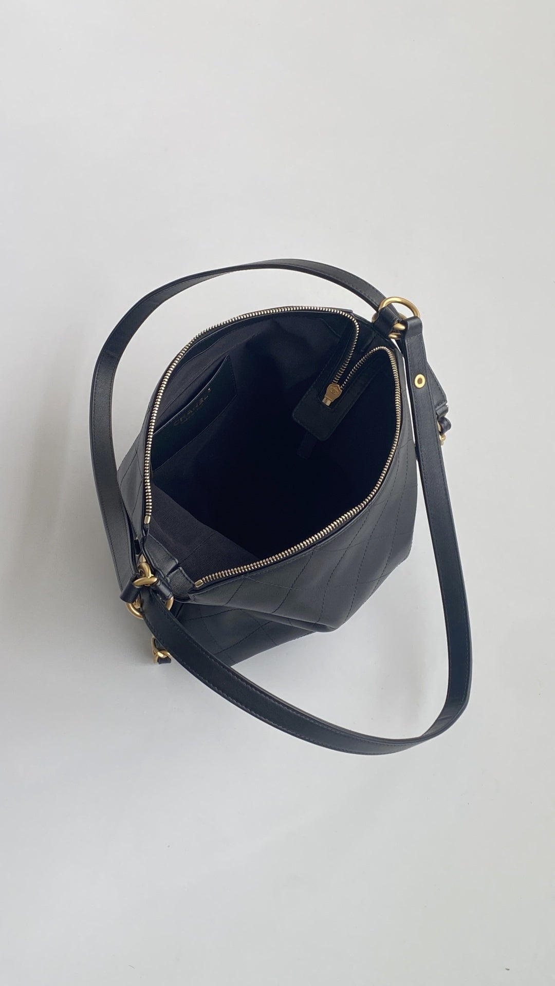 Chanel 25S Hobo Backpack Black Soft Calfskin