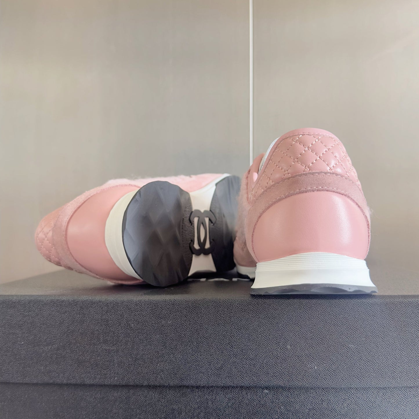CC 25K British Baseball Shoes Light Pink Woven Cowhide 459736
