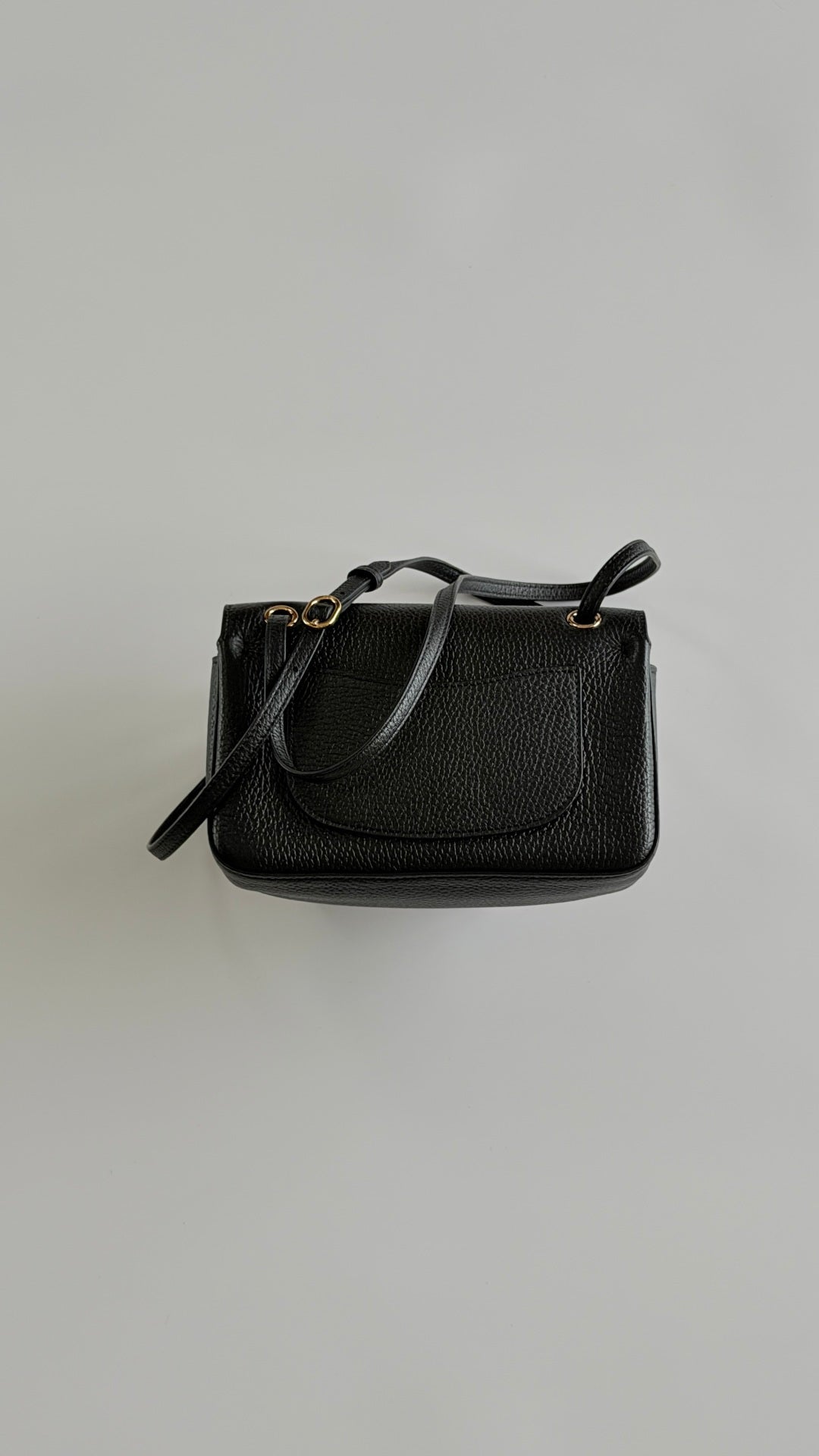 CC 26s Flap Bag Mini 20cm Black Cowhide