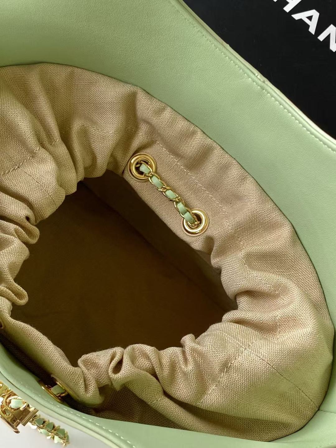 Chanel 2026 Basket Hobo Bag 35cm Matcha Green Calfskin