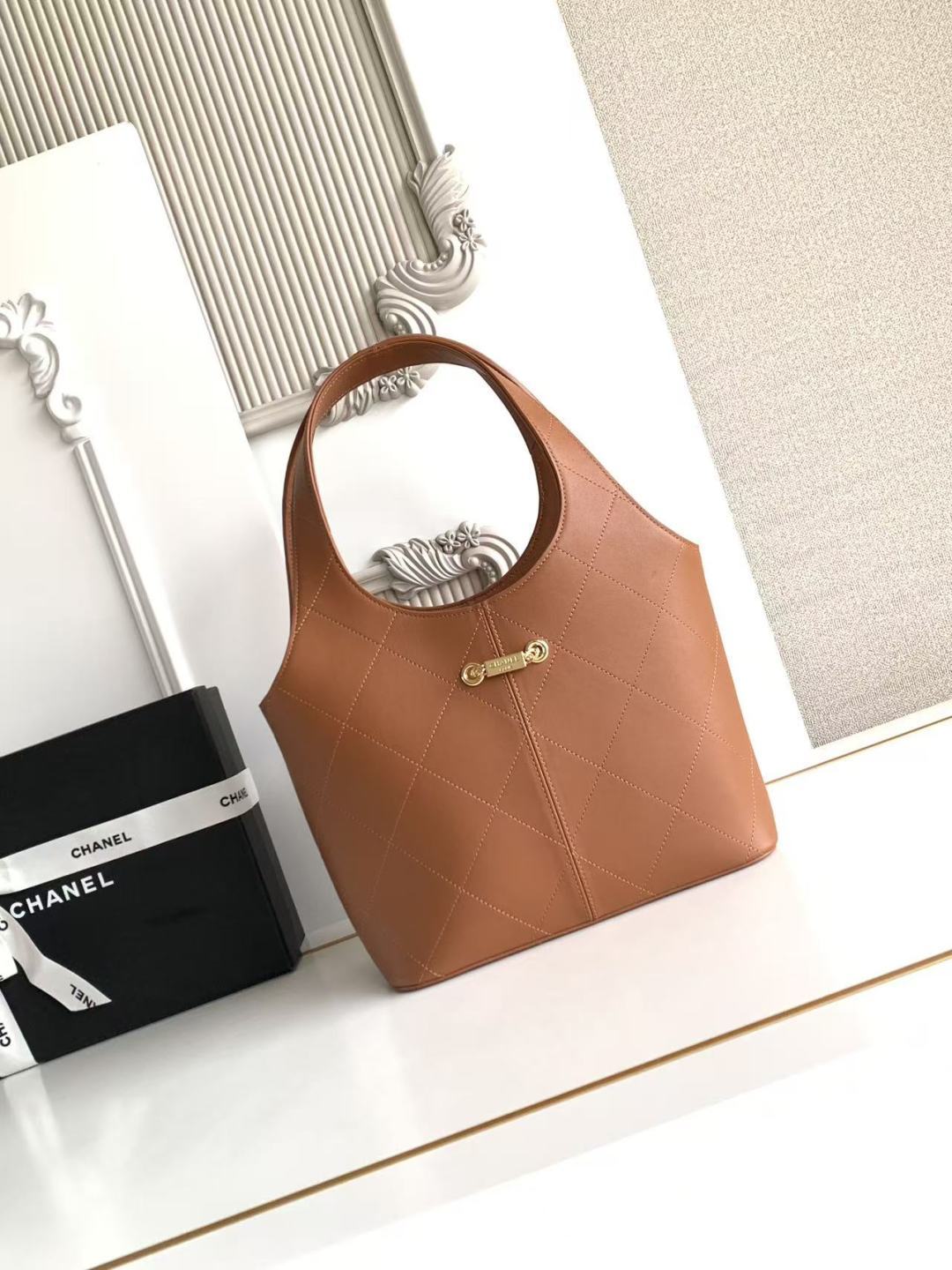 Chanel 2026 Basket Hobo Bag 35cm Brown Calfskin