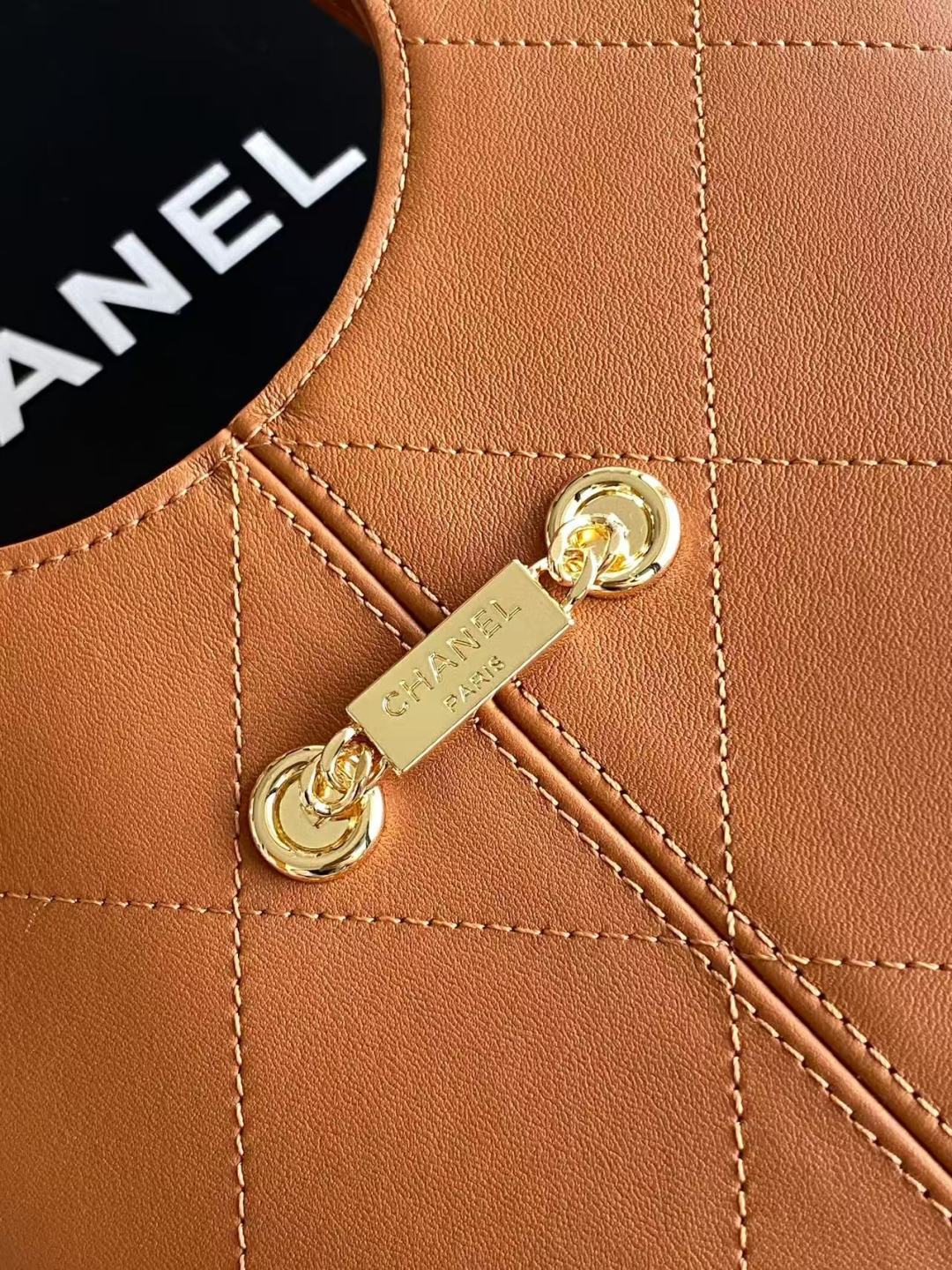 Chanel 2026 Basket Hobo Bag 27.5cm Brown Calfskin