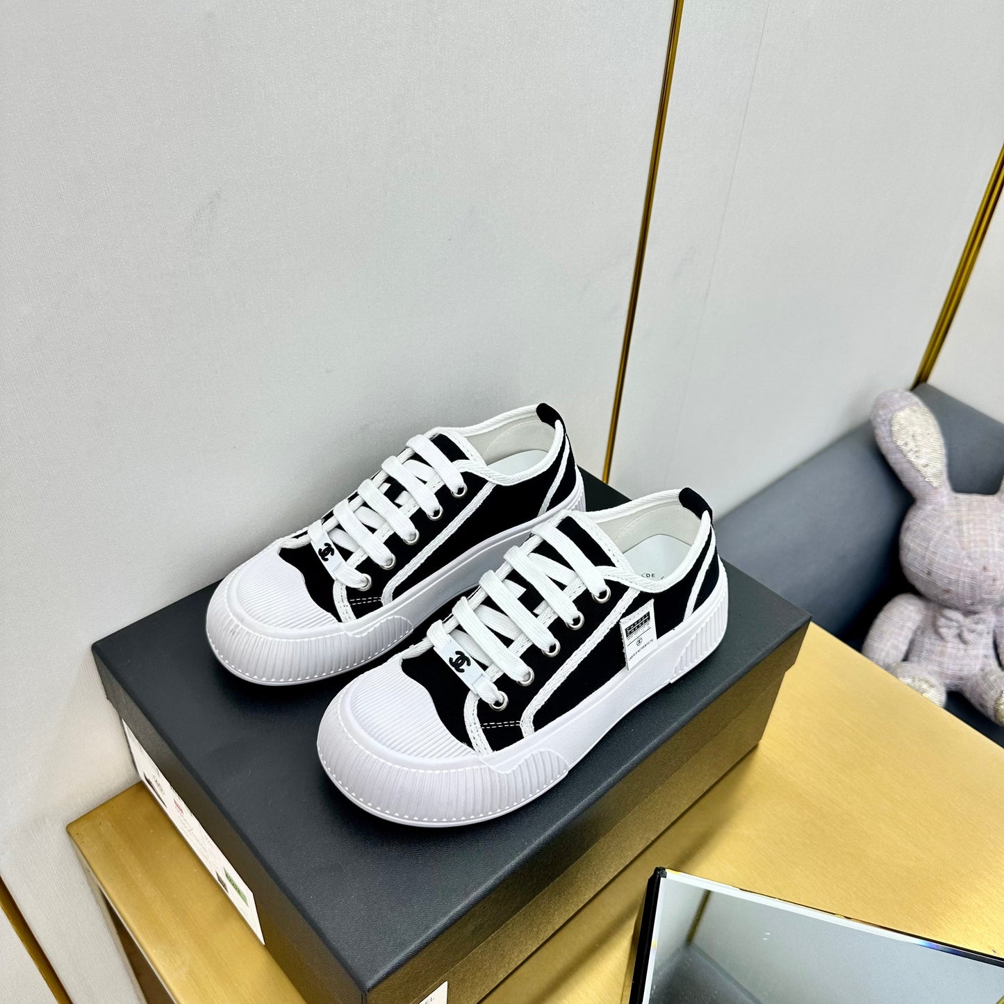 CC 26s Platform Sneakers Black Canvas 832618