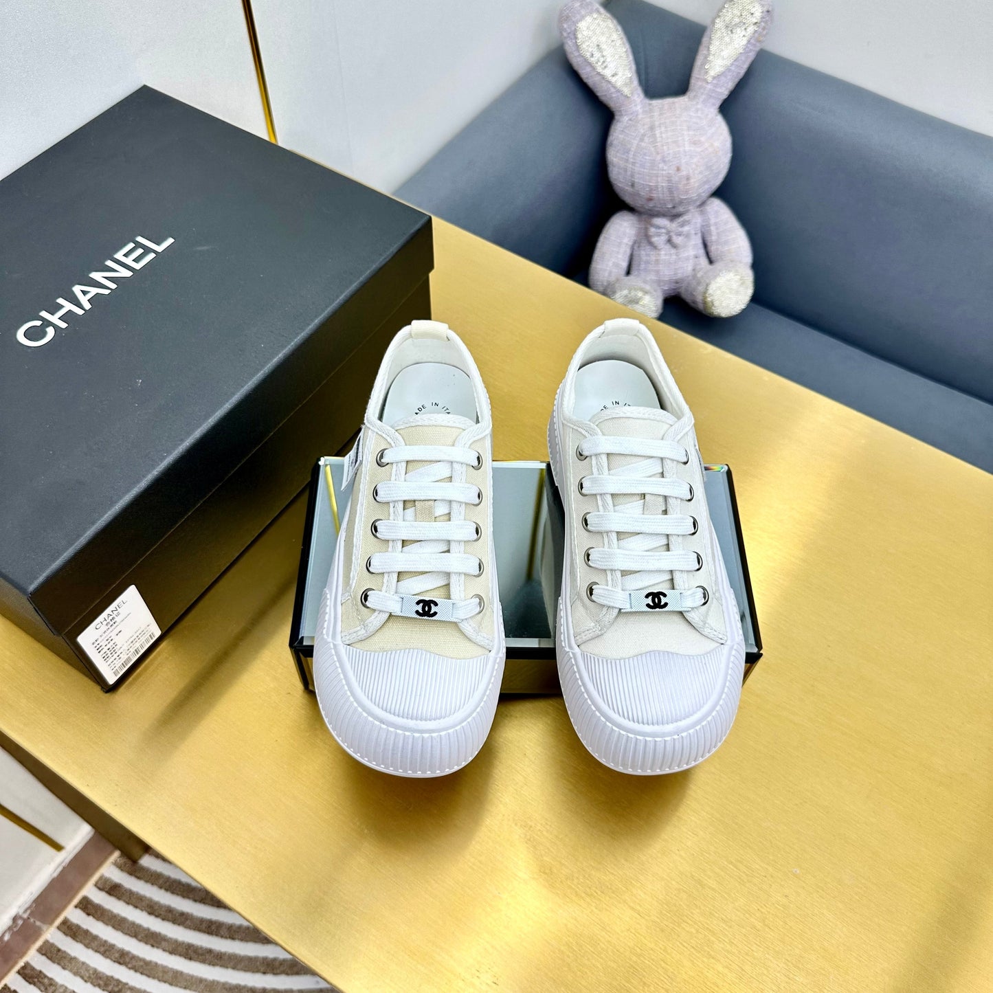 CC 26s Platform Sneakers White Canvas 832623