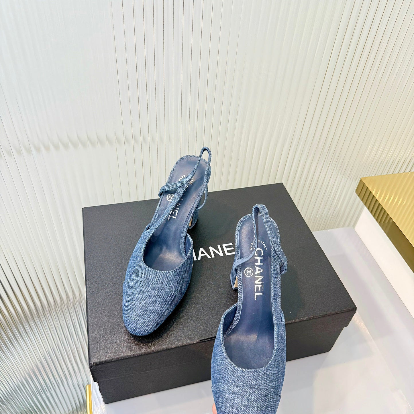 CC 26 Slingback High Heel 9cm Blue Denim 714014