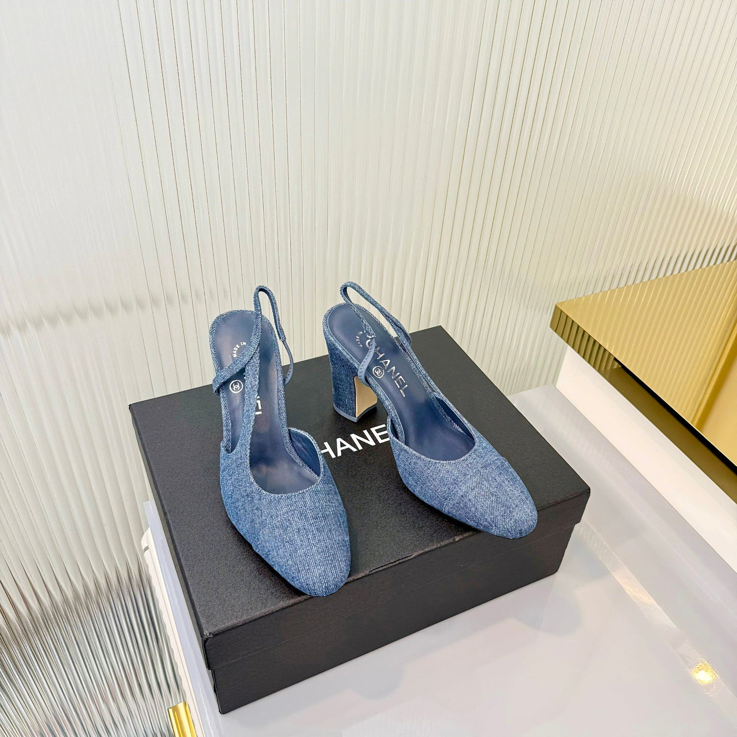 CC 26 Slingback High Heel 9cm Blue Denim 714014
