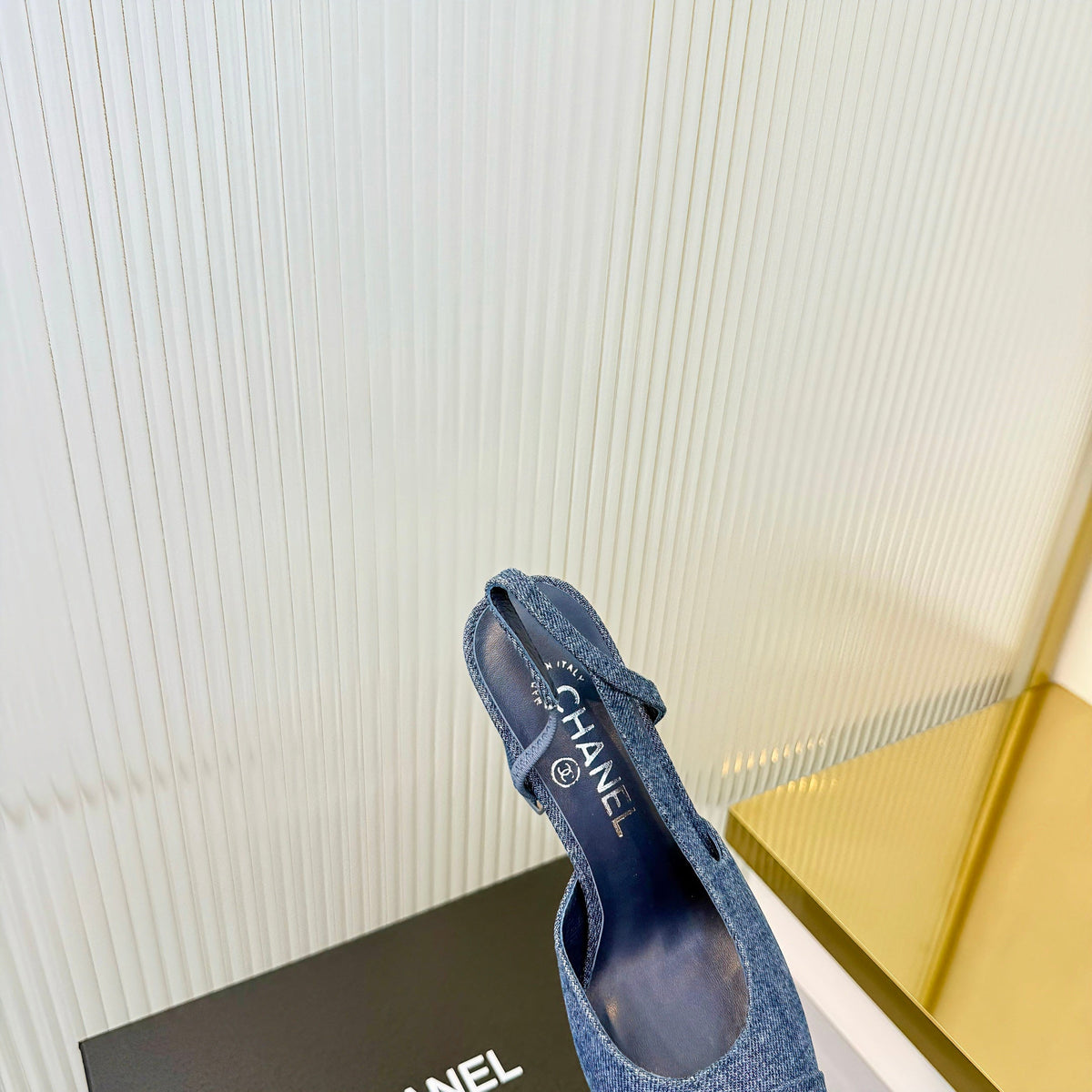 CC 26 Slingback High Heel 9cm Blue Denim 714014