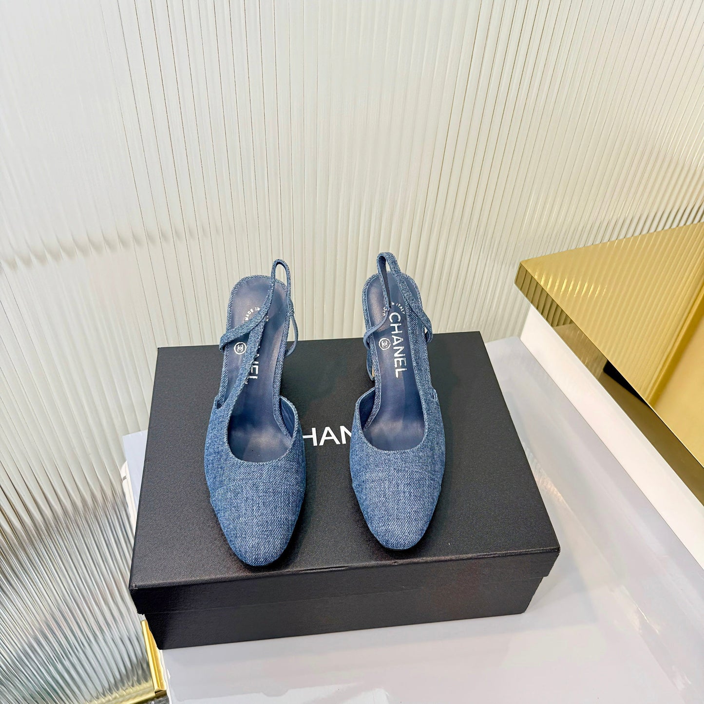 CC 26 Slingback High Heel 9cm Blue Denim 714014