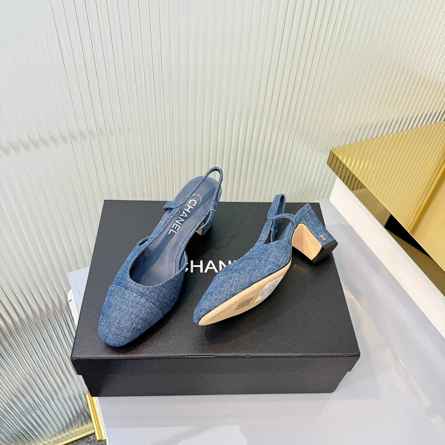 CC 26 Slingback High Heel 6.5cm Blue Denim 714021