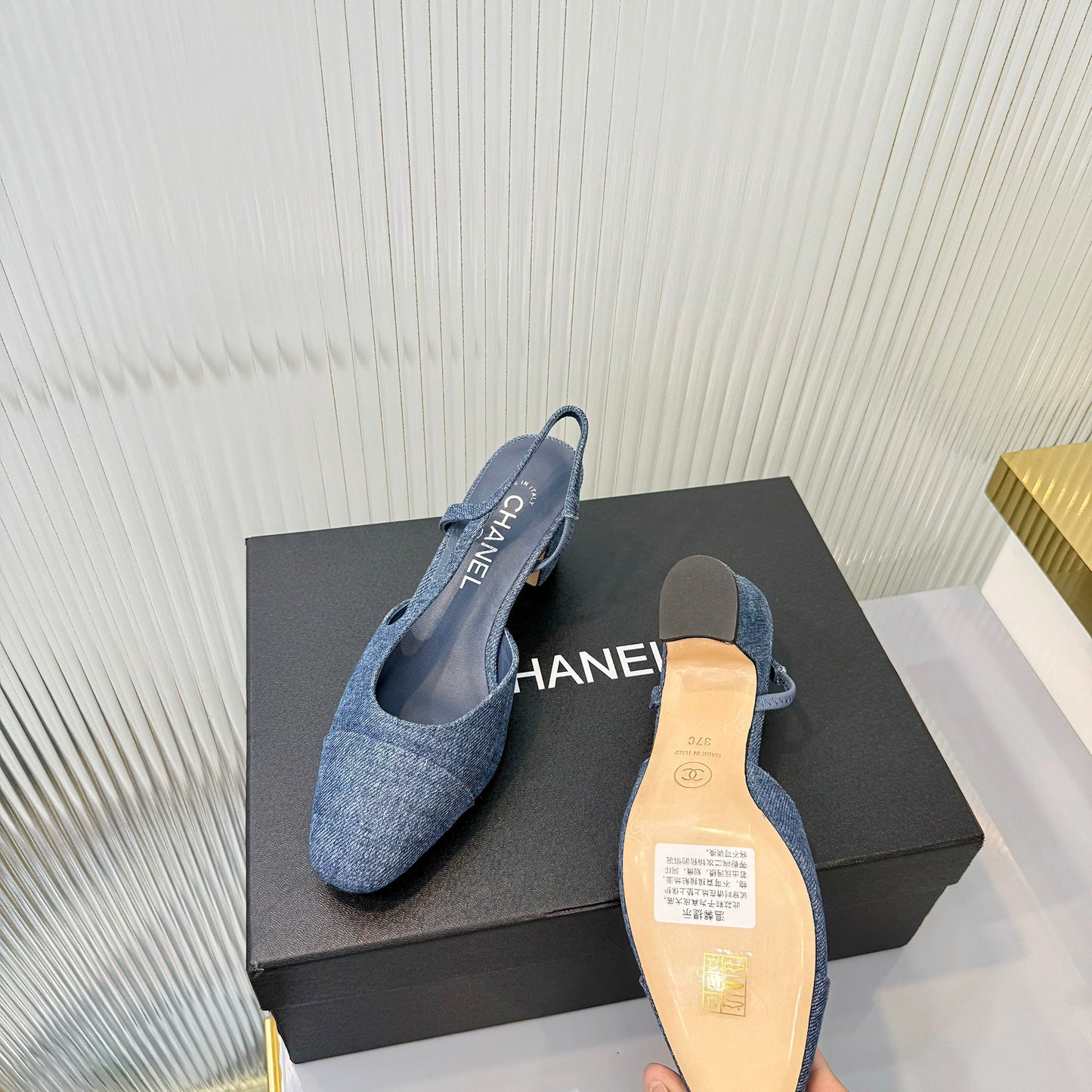 CC 26 Slingback High Heel 6.5cm Blue Denim 714021