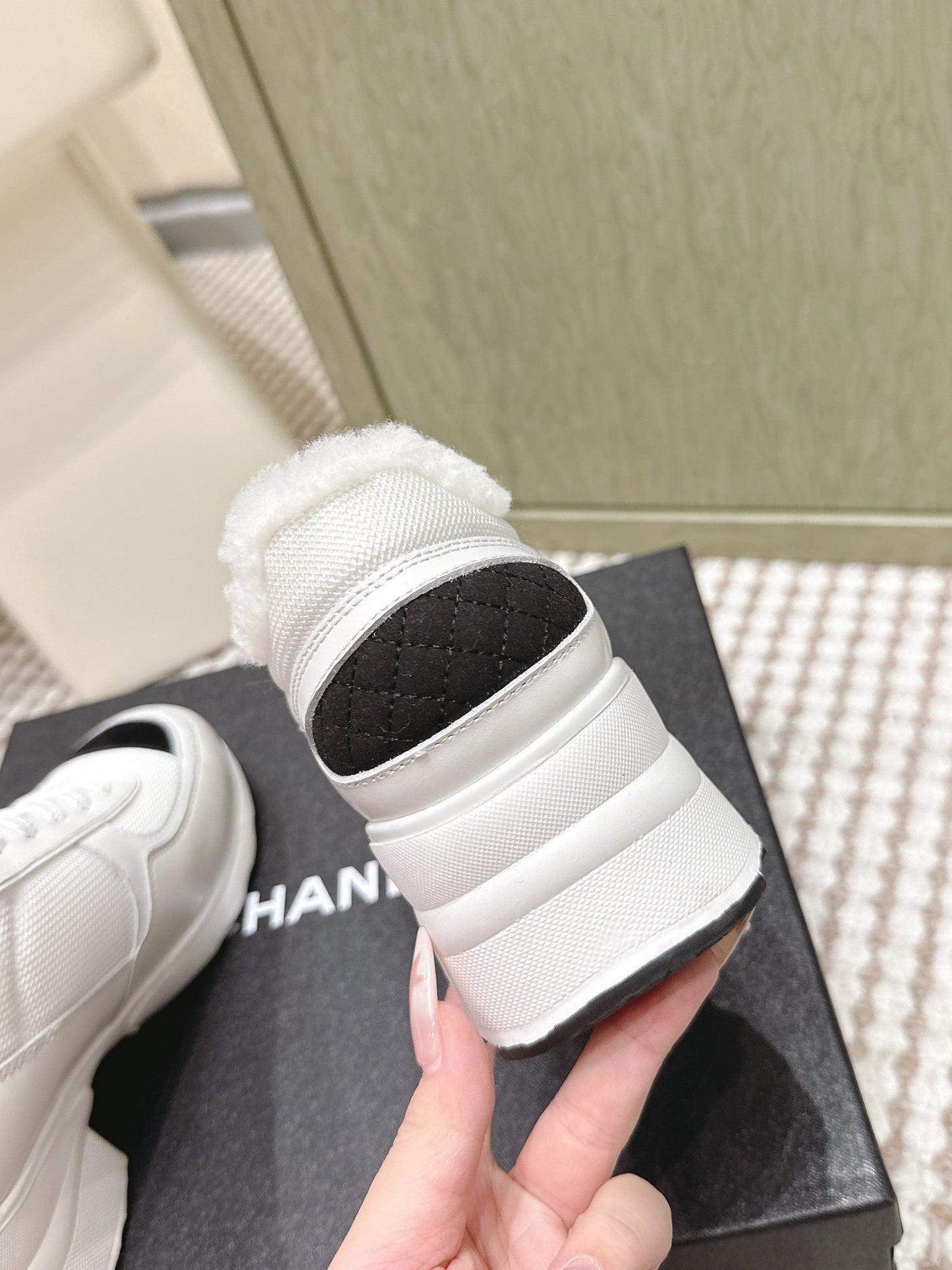 CC 26s Sneakers In White Synthetic Fabric And Calfskin Black Suede