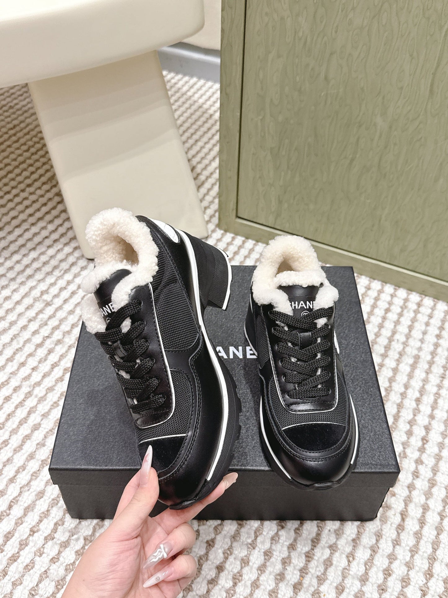 CC 26s Sneakers In Black Synthetic Fabric And Suede Calfskin