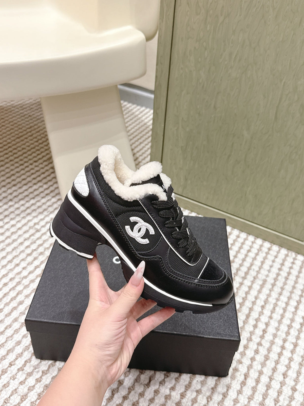 CC 26s Sneakers In Black Synthetic Fabric And Suede Calfskin