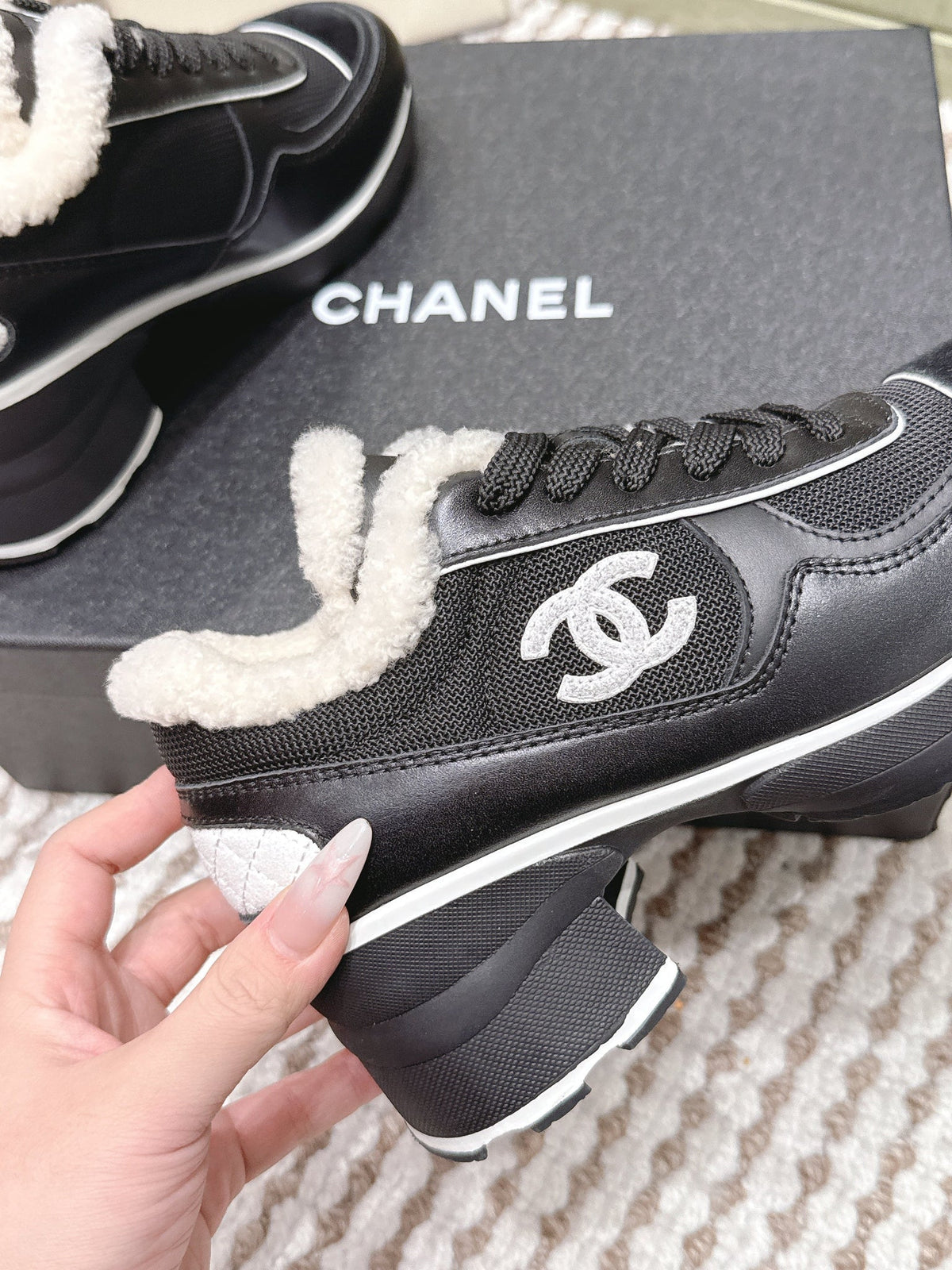 CC 26s Sneakers In Black Synthetic Fabric And Suede Calfskin