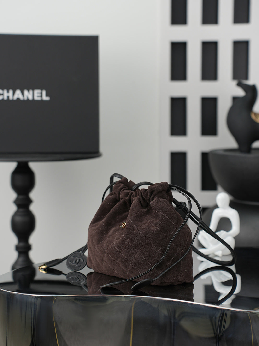 Chanel 2026 Lucky Bag 22cm Coffee Suede
