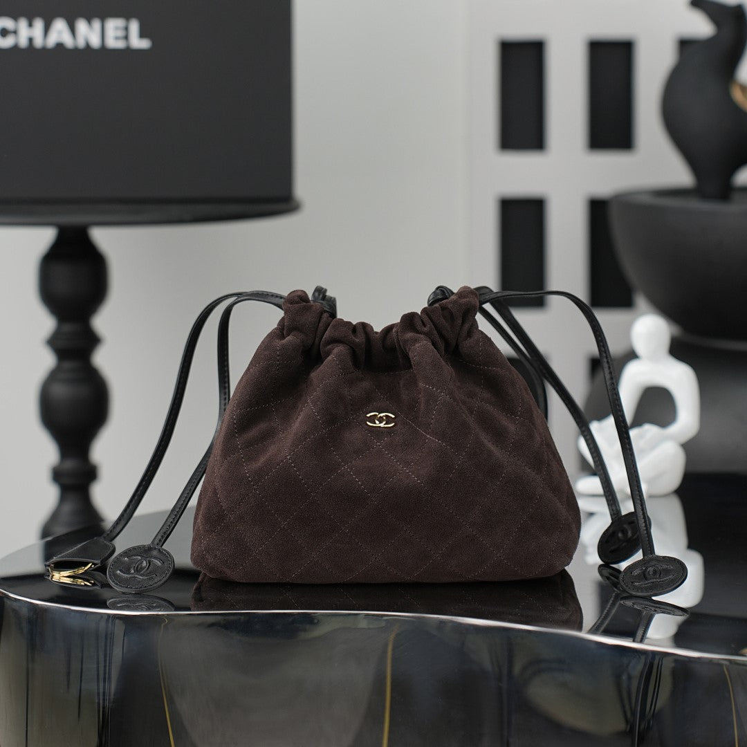 Chanel 2026 Lucky Bag 22cm Coffee Suede