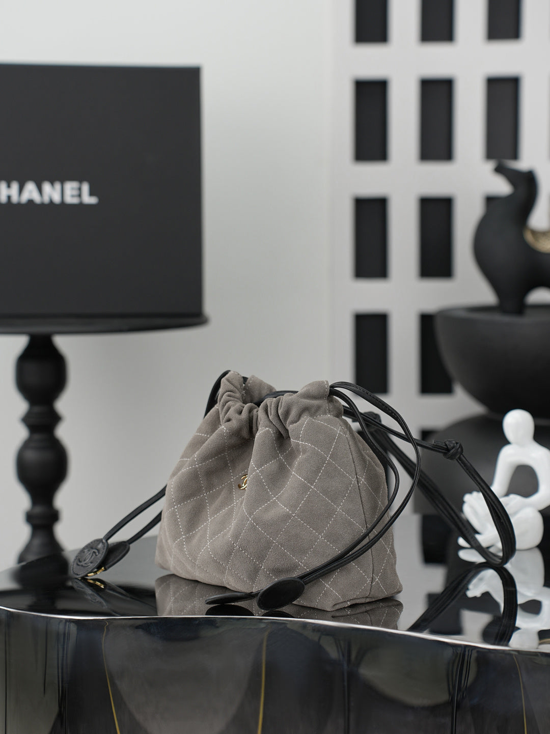 Chanel 2026 Lucky Bag 22cm Taupe Suede