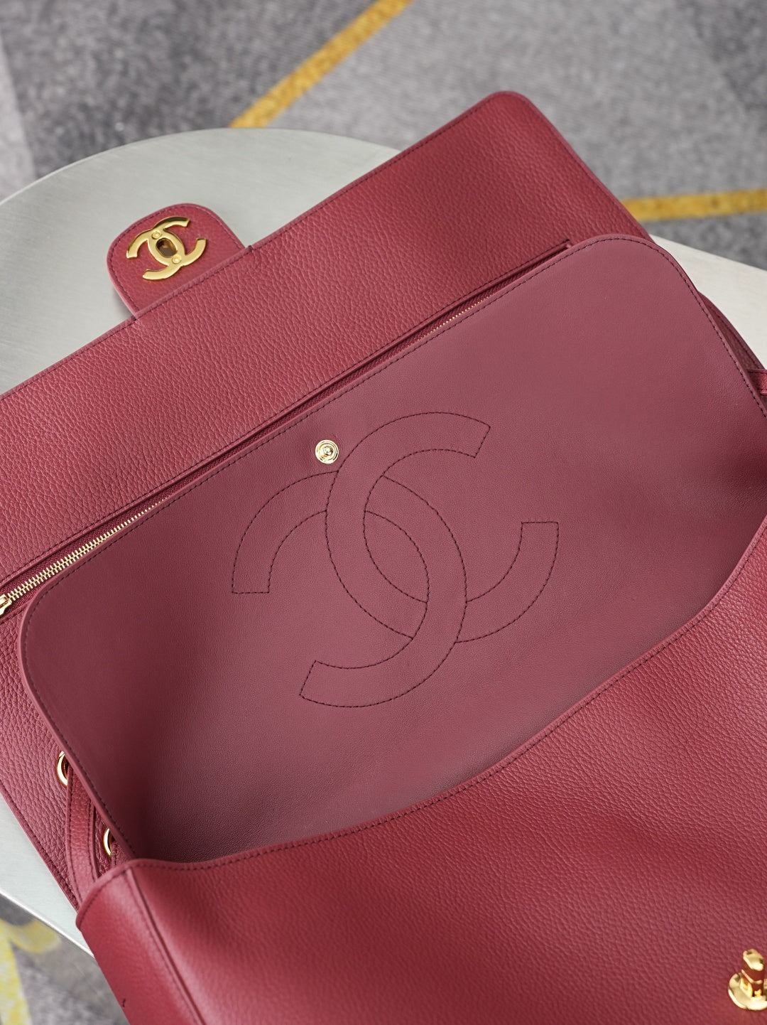 CC 26s Maxi Flap Bag 39cm Burugndy Calfskin GHW