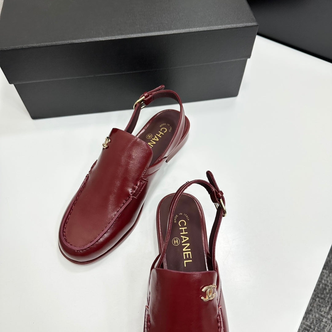 CC SS 2026 Pre Slingbacks Burgundy Calfskin 630506